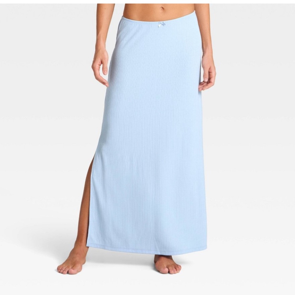Women's Variegated Ribbed Pajama Skirt - Auden™ Blue M